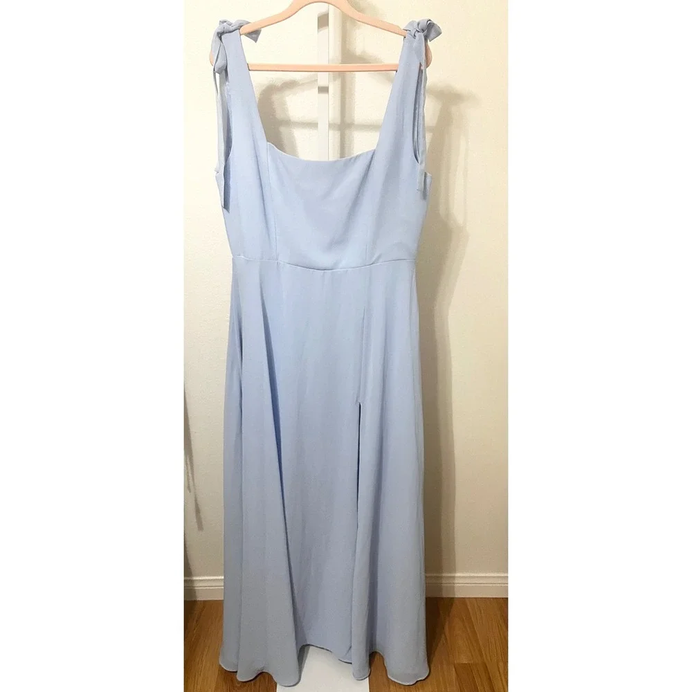 NWT Lulus Love Me Forever Light Blue Square Neck‎ Maxi Dress XL